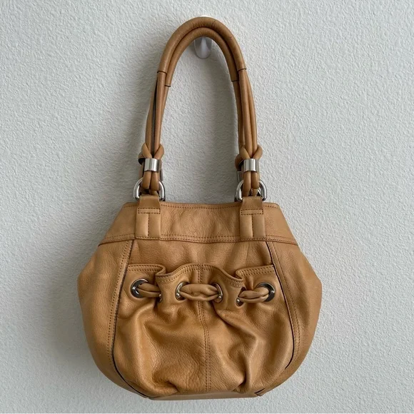 makowsky Bags B Makowsky Camel Brown Supple Pebbled Leather